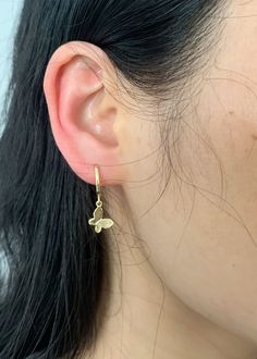 -Metal: 925 Sterling Silver with 18K gold  plated -Hoop  dimension:12mm -Earrings henght:22mm -Round charm:9mm -Quantity :Single one& One Pair Earring( Can be selected at the twisting place for drop -down） Please note that the earrings are in the same direction, not symmetrical -Butterfly Hoop Drop Earrings, Butterfly Dangle Earrings, Minimalist Earrings,Small Huggie Hoop Earrings,Aesthetic Earrings,Gift for her ** We are able custom make, please kindly let me know if you would like to do custom Delicate Hypoallergenic Small Hoop Earrings, Delicate Gold Hoop Earrings For Pierced Ears, Gold Delicate Hoop Earrings, Delicate Drop Huggie Earrings As Gift, Hypoallergenic Dangle Hoop Earrings Gold Plated, Hypoallergenic Gold Plated Dangle Hoop Earrings, Hypoallergenic Gold Plated Dangle Cartilage Earrings, Hypoallergenic Gold-plated Dangle Cartilage Earrings, Dainty Tarnish-resistant Drop Huggie Earrings