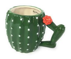 PRICES MAY VARY. Cactus figural ceramic mug. Can be used for hot or cold beverages. Clay Teacup, Cactus Clay, Cactus Mug, Ceramic Cactus, Creative Mugs, Pottery Form, Handmade Cups, Mugs Funny, Green Mugs