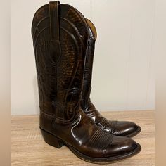 Size 10. Lightly Worn. Made From Santino Goat Leather. Incredibly Comfortable. Retails New For $995. Cowboy Western, Goat Leather, Western Cowboy Boots, Western Boots, Cowboy Boots, Men's Shoes, Cowboy, Size 10, Man Shop