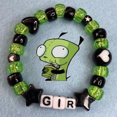 #GIR #invader #Zim #invaderzimgir #invaderzim #kandi #bracelet #fashion #whisper #kandikid #kandicore #braceletidea #Kandiidea Invader Zim Kandi Bracelet, Gir Bracelet Kandi, Kandi Invader Zim, Gir Kandi Bracelet, Single Kandi Bracelets, Gir Kandi Cuff, Spider Man Kandi, Invader Zim Bracelet, Kandi Singles Ideas Emo