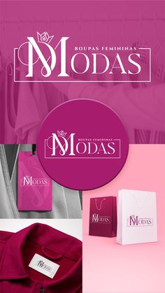 the logo and packaging design for modas