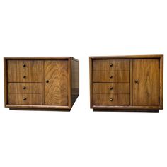 a pair of wooden drawers sitting next to each other