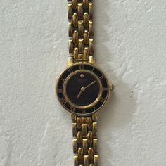 Seiko Vintage Ladies’ Watch Black Dial Roman Numeral Bezel On A Gold Case & Bracelet Seiko Vintage, Seiko Gold, Vintage Watches Women, Roman Numeral, Gold Case, Ladies Watch, Roman Numerals, Black Watch, Gold Black