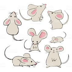 a set of cartoon mouses with different poses and expressions for each character in the game