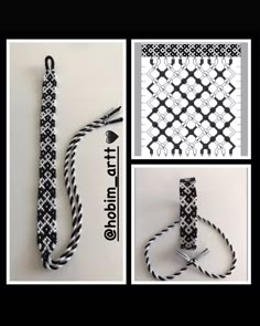 the black and white pattern has been made to look like it is being used as a leash