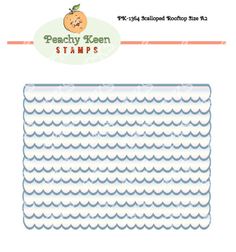 a card with the words peachy keen stamps on it and an image of waves