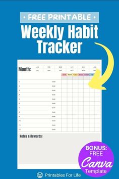 the free printable weekly habit tracker