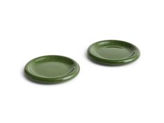 Barro Plate - Set of 2 by HAY - D 18 cm / Green Modern Plates, Clay Plates, Lighting Gifts, Display Furniture, Basket Design, Color Glaze, Tableware Collection, Vintage Journal, Dinner Plate Sets