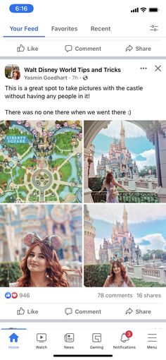 the instagram page for disney world