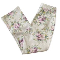 Questions? Leave A Comment Below! Lilac Pants, Cosplay Clothes, Green Jeans, Soft Floral, Pastel Flowers, Crop Pants, Retro Prints, Retro Floral, Flared Jeans