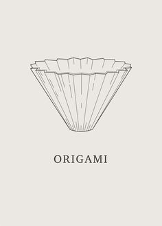 an origami poster with the words,'origami'in black and white