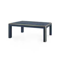 a black table with gold trimmings on the top and bottom, against a white background