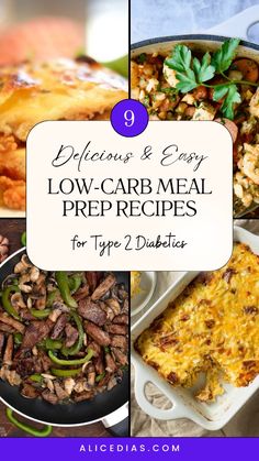 different low carb meal recipes for type 2 diets