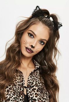 Cat Costume Makeup, Black Cat Makeup, Cat Face Makeup, Carnaval Make-up, Kitty Face Paint, Halloweenský Makeup, Halloween Make-up Looks