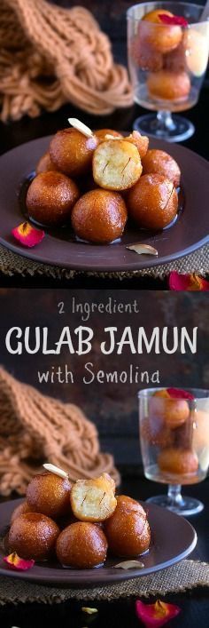 there are two pictures of gulab jamun on the plate