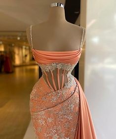 Minna Fashion, Elegant Evening Dress, Dinner Dresses, Prom Inspo, Soft Coral, Haute Couture Dresses, Asoebi Styles, Glamour Dress