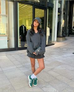 Green adidas campus outfit #ootd #miniskirt #greyoutfit #everydayoutfit #yslbag @ysl @adidas #adidascampus00sgreen Green Addidas Outfits Girl, Green Adidas Campus 00s Outfit, Green Campus Outfit, Green Adidas Campus Outfit, Adidas Campus Green Outfit, Adidas Campus Outfit Woman, Green Gazelle Outfit, Green Campus 00s Outfit