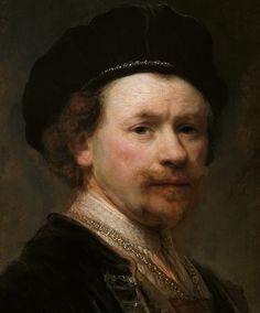 a painting of a man with a black hat