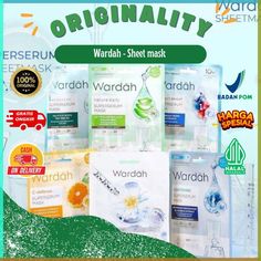 Wardah Super Serum Sheet 20ml

- Green Tea Mask Sheet
Skin-soothing Sheet Mask and helps reduce redness caused by irritation

- Aloe Vera Mask Sheet
Moisturizes dry skin and gives skin thorough fitness 

- Sheet Mask Rose
A Sheet Mask that leaves skin feeling smooth, soft, and bright glowing

- Sheet Mask Rice
Sheet Mask that keeps skin moist from within for younger looking skin

- Vitamin C Mask Sheet
Sheet Mask that brightens skin and helps even out skin tone
How to Use:
- Cleanse face
- Open the outside layer and apply the mask on the face, avoiding eye and neck area
- Remove the mask after 15-20 minutes and gently pat on the face so that the natural essence of the mask is absorbed maximum
Items price includes shipping fee that should be borne by the buyer. Aloe Vera Mask, Vitamin C Mask, Cleanse Face, Natural Essence, Green Tea Mask, Mask Sheet, Vitamins For Skin