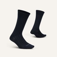 A better-performing sock for everyday wear. Whether you're going for business casual or active casual this sock has you covered. Featuring Targeted Compression and anatomical design, that stays up all day and provides a Custom-Like Fit these will be your top choice for busy days on the go. Targeted Compression offers zone-specific compression where you need it most for superior comfort and support. Anatomical design ensures uniquely conforming fit to the structure of your individual foot, provid Monochrome Design, Navy Man, Formal Outfit, Mens Navy, Good Brands, Mens Socks, Crew Socks, Mid Calf, Wedge Boot