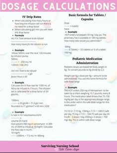 Dosage Calculations #nursingstudent #nurse #resources - Image Credits: Angela Renee Nursing Math, Study Sheet, Nursing Study Tips, Dosage Calculations