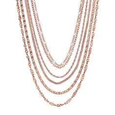 Complete your look with this sleek and stylish copper tone multi-strand necklace from 1928. Complete your look with this sleek and stylish copper tone multi-strand necklace from 1928. FEATURES Chain length: 16 in. + 3-in. extender Clasp: lobster-claw Metal: alloy Plating: copper tone Finish: antiqued Nickel safe Not appropriate for children 14 years old and younger. Size: One Size. Color: Rust/Coppr. Gender: female. Age Group: adult. Multi Strand Necklace, Strand Necklace, Multi Strand, Chain Lengths, Layered Necklaces, Lobster Claw, Chain Length, Gender Female, Age Group