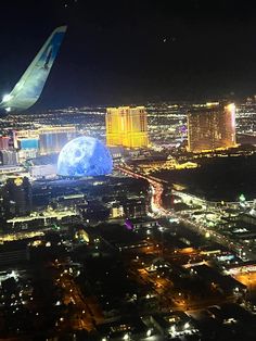 an aerial view of the las vegas strip at night