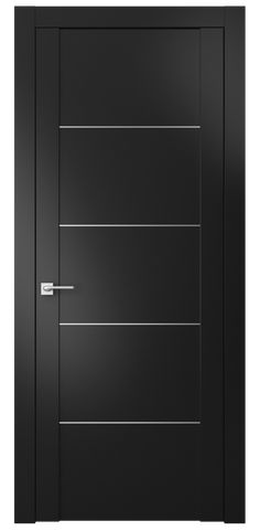 an open black door on a white background