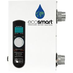 an ecosmart tankless water heater with thermometer on it's side