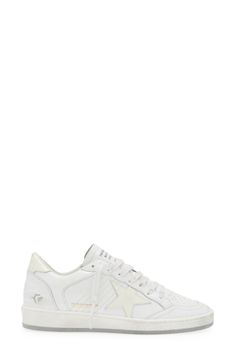 Inspired by '80s American college basketball, this handcrafted whiteout sneaker is scuffed and smudged to look like a holdover from your varsity days. Lace-up style Leather upper/textile and leather lining/rubber sole Made in Italy Designer Shoes Golden Goose Ball Star, Top Sneakers Women, College Basketball, Golden Goose, Up Styles, Low Top, Designer Shoes, Top Sneakers, Rubber Sole