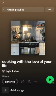 an app showing cooking with the love of your life