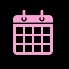 a pink calendar icon on a black background