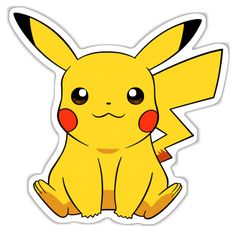 the pikachu is sitting down with its eyes wide open and it's face slightly closed