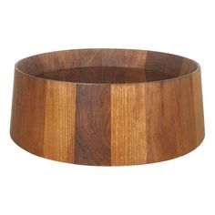 a wooden bowl is shown on a white background