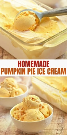 homemade pumpkin pie ice cream in a glass dish