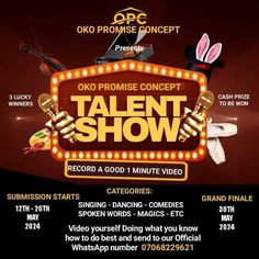 the oko promise concert talent show is coming to an end on friday, may 28