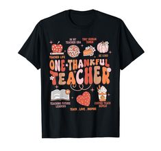 PRICES MAY VARY. CLICK THE BRAND NAME FOR MORE MATCHING OPTIONS. This Is A Great Outfit For Any Teacher Who's Teaching In Pre-k, Preschool, Kindergarten, High School And Is Thankful And Grateful For Being A Teacher Of Little Turkeys (Students). Funny Teaching Thanksgiving. Celebrate Thanksgiving With Your Family Wearing This Funny Fall Pumpkin One Thankful Teacher T-shirt At Thanksgiving Dinner Or Turkey Day! Perfect Autumn Fall Season Gift Idea And Present For Men, Women, Boys, Girls, Kids And Thanksgiving Tshirts For Teachers, Thanksgiving Teacher Shirts, Thanksgiving Tshirts, Teacher Thanksgiving, Teaching Thanksgiving, Thankful And Grateful, Teachers Thanksgiving, Funny Fall, Being A Teacher