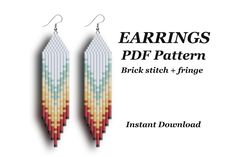 the earrings are made out of multicolored beads and have fringes on them