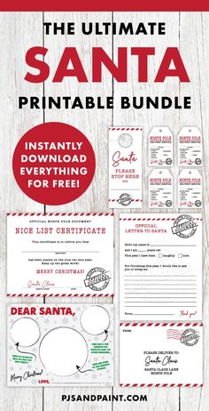 the ultimate santa printable bundle for kids with freebies and instructions to help them learn how