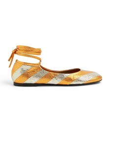 La DoubleJ Shoes - Ballerina Flats Orange Flat Shoes, Orange Ballet Flats, Multicolor Flat Slip-on Shoes, Luxury Leather-lined Ballet Flats For Women, Luxury Slip-on Ballet Flats With Textured Sole, Metallic Ballet Flats, 5 Solas, Diagonal Stripes Pattern, Womens Ballet Flats