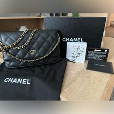 Rare Prestine Condition. Bought At The Paris Rue Cambon Store In 2013. This Bag Has Been Stored In The Original Box And Dust Cover. It Is The Original, Soft Caviar Leather; Not Stiff Like The Newer Version. Certificate Of Authenticity Included. Wallet On Chain, Chanel Caviar, Dust Cover, Chanel Bag, Leather Wallet, Original Box, Chanel, Bag Lady, Paris