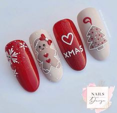 ♡ Nail Art Dotting Tool, Nails Box, Seasonal Nails, Christmas Nail Art Designs, Nails Christmas