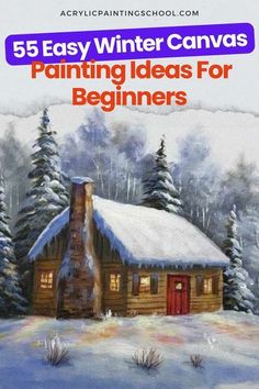 Looking for winter painting inspiration or feeling creative this Christmas Eve? Explore 50+ winter canvas painting ideas in this post while enjoying the holiday season and refining your painting skills. Holiday Scenes Winter, Acrylic Winter Scene Paintings, Winter Birds Painting, Winter Acrylic Painting Ideas, Easy Winter Canvas Painting, Snow Painting Acrylic Winter Scenes, Christmas Painting Ideas On Canvas Easy, Winter Canvas Painting Ideas Easy, Easy Winter Paintings For Beginners