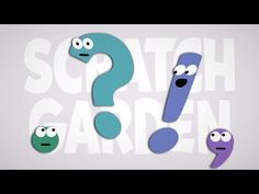 three different colored question marks in front of the words, scatch garden?