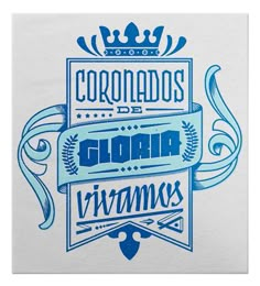 a blue and white tile with the words corona vivimos in spanish on it