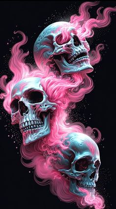 Pink Skull Wallpaper, Trippy Skull, Skull Artwork Illustrations, Skull Wallpapers, Colorful Skull Art, Black Skulls Wallpaper, Skull Quote, Sugar Skull Artwork