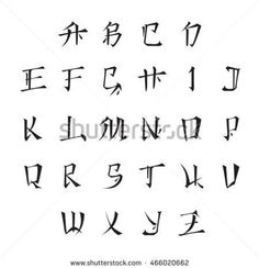 the chinese characters are written in different languages and numbers, all handwritten with black ink