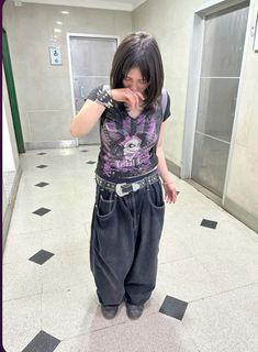 clothes #baggy #southpole #y2k Emo Outfits Baggy, Baggy Jeans Outfit Emo, Real Y2k Outfits, Baggy Outfits Girl, Alt Outfits Aesthetic, Baggy Clothes Style