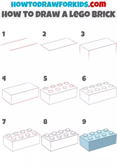 how to draw a lego brick step by step instructions for kids and beginners with pictures