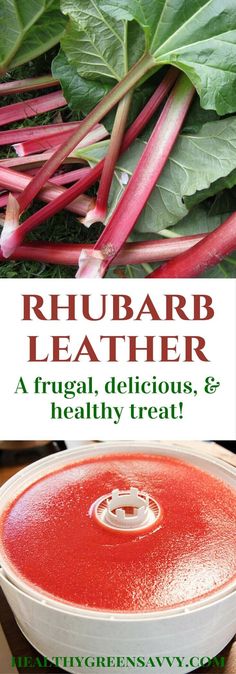 rhubarb leather, a frugal delicious and healthy treat